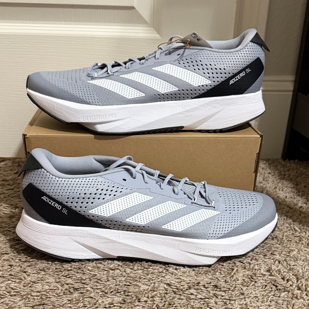 Adidas Adizero SL Men's Athletic Shoes in Gray and White